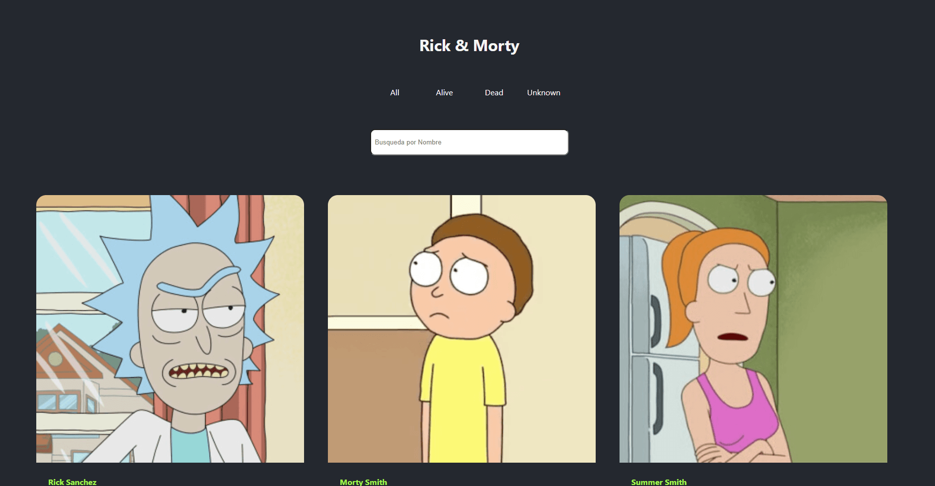 Rick & Morty App